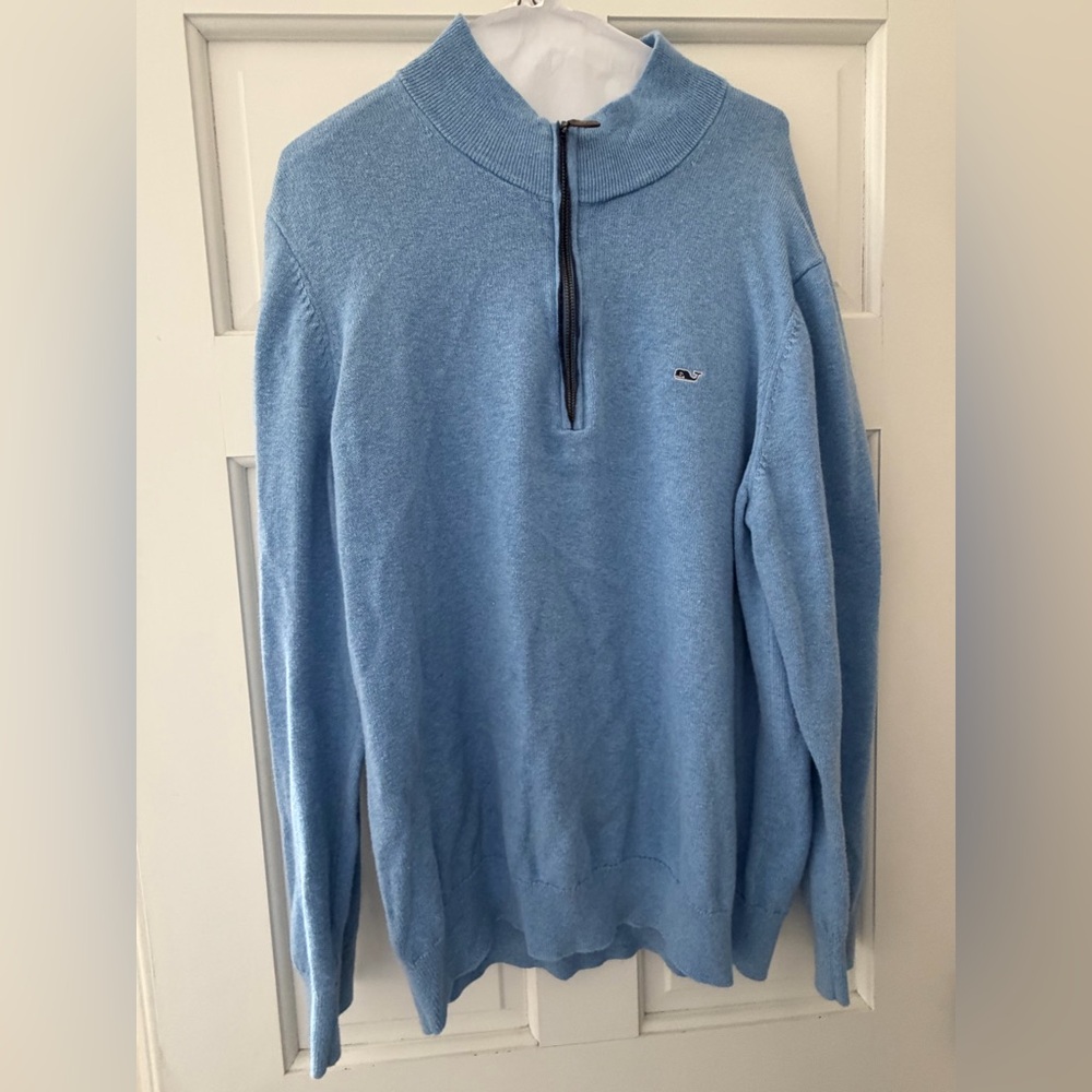 Vineyard Vines Light Blue Zip-Up Sweater